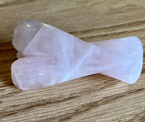 Schöner natürlicher Rosenquarz handgeschnitzter Kristallengel rosa Liebe heilen Energie - Bild 6 von 10