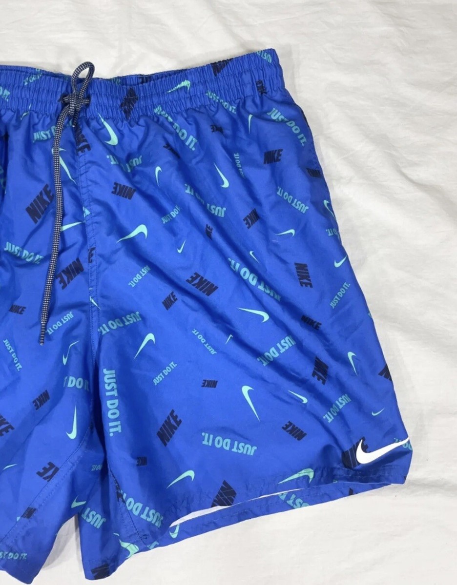 NWT Nike Mens Blue Overprint Swin Board Shorts Size XXL | eBay