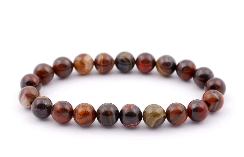 Pulseira de cura de pedra preciosa com miçangas formato redondo pedra preciosa natural de dragão 6 mm - Imagem 4 de 4