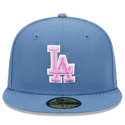 New Era Los Angeles Dodgers Denim Blue 59FIFTY Hat Size 7 1/2 Sky Blue UV - Picture 2 of 5