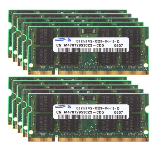 LOT SODIMM DDR2 pour ordinateur portable 1 Go 2 Go 4 Go PC2-4200 533 Mhz 200 broches mémoire RAM pour ordinateur portable - Photo 1/12