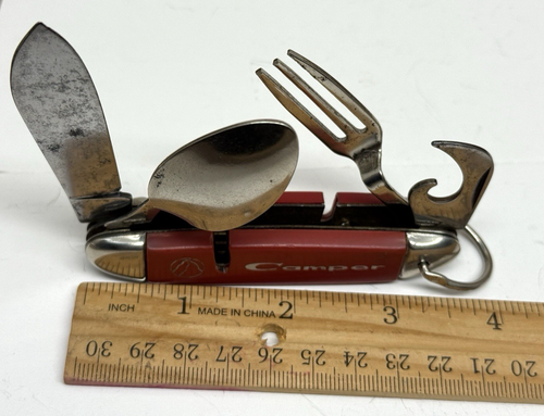 VTG POCKET KNIFE Camper Imperial Ireland Hobo Folding Fork Spoon Utensil - Picture 7 of 8