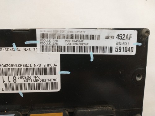 PROGRAMMED 2007 MAGNUM CHARGER 300 5.7L ECU ECM ENGINE CONTROL MODULE 05187452AF - Foto 5 di 6