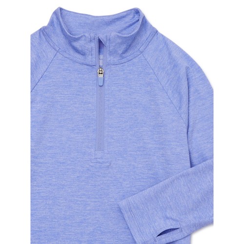 Athletic Works Girls Active Long Sleeve Layering Purple Tee, Size S (6-6X) - Picture 2 of 3