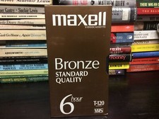MAXELL, Bronze Standard Quality,  6 Hour T-120,  Vhs Tape, New, Sealed