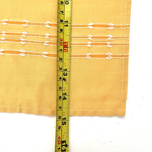 Linen Tablecloth And 4 Napkins Yellow White Stitching Boho Farmhouse Laundered - Picture 14 of 15