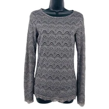 BKE Boutique Women's Fitted Lace Top Size S Sheer Stretch