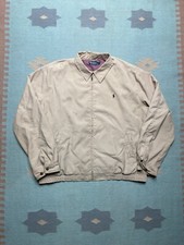 Vintage polo Ralph Lauren Harrington jacket plaid lined bomber bi swing beige XL