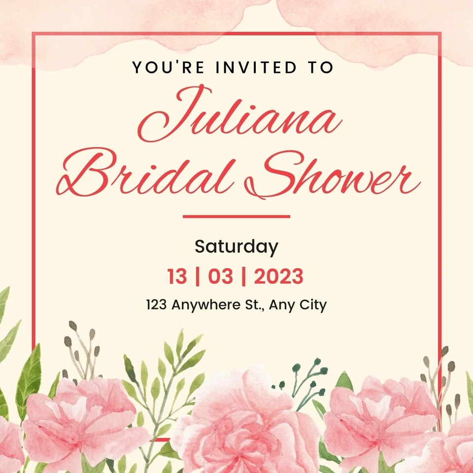Customizable Bridal Wedding Shower Invitation Card Template #10 DIGITAL DOWNLOAD - Image 2 of 4