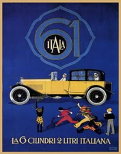 POSTER ITALA 61 AUTOMOBILE LUXURY ITALIAN CAR VINTAGE REPRO FREE S/H