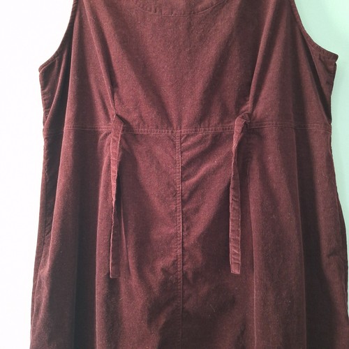 Erika Corduroy Button Up Maxi Dress Womans 1X Brownish Red Embroidery Granola - Picture 5 of 5