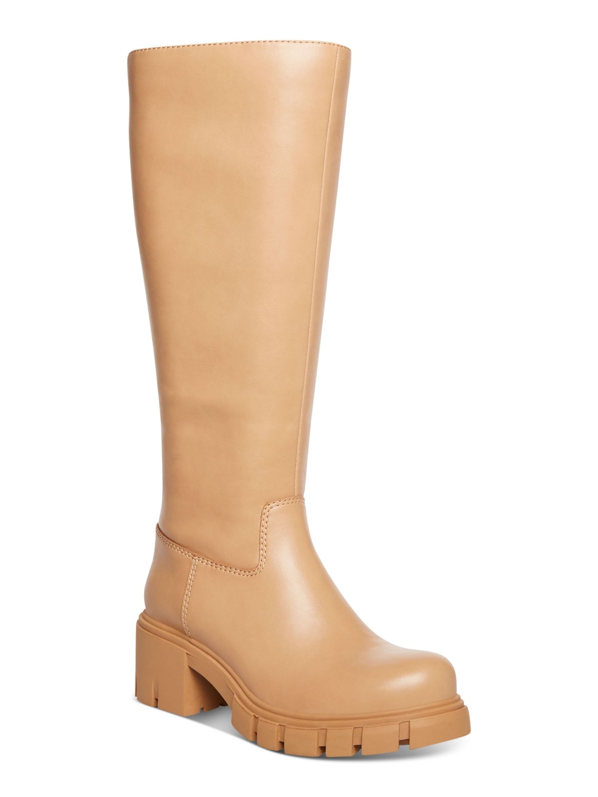 MADDEN GIRL Женские бежевые сапоги-танго с круглым носком и блочным каблуком на мягкой подкладке, 9 М