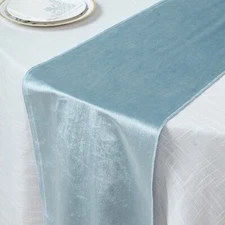 DUSTY BLUE 12x107" Premium Velvet Table Runner Wedding Reception Decorations