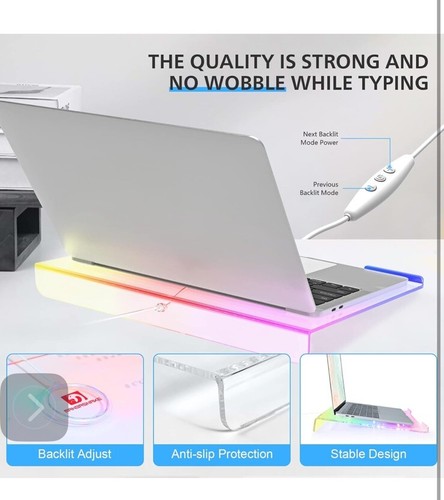 Acrylic Computer Keyboard Holder 366 Kinds RGB Ergonomic for Office Desk,Gaming - Picture 7 of 10
