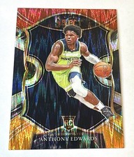 Anthony Edwards 2020-21 Panini Select #61 Red White Orange Flash Prizm Rookie RC