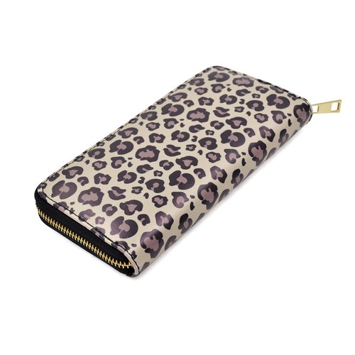 Premium Vegan Leather Animal Print Continental Zip Around Wallet - Diff Colors - Picture 3 of 33