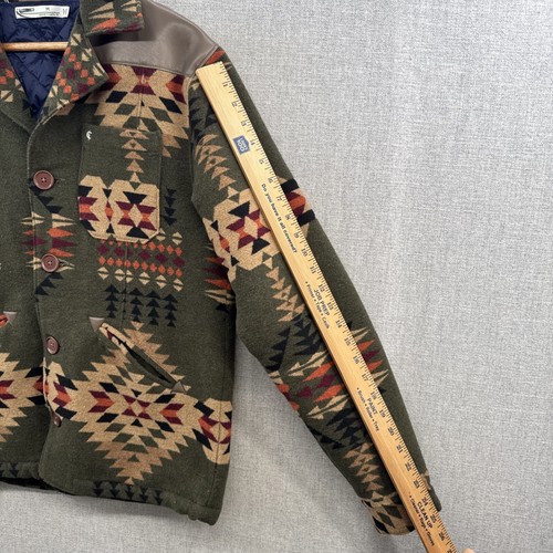 Criquet Jacket Medium Green Aztec Southwestern Quilted Lined Limited Edition - Picture 9 of 16