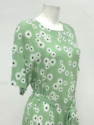 Ex Chainstore Round Neck Daisy Print Short Summer Dress Sizes 6 8 10 12 14 16 - Picture 4 of 8