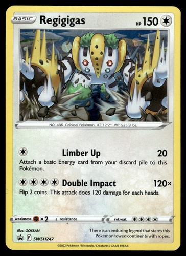 Regigigas SWSH247 Holo Rare Black Star Promo Pokemon Card