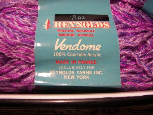 VTG 6 Skein Lot ~ Reynold's ~ "Vendome" Acrylic Bulky Weight Yarn ~ Lavender Mix - Picture 2 of 5