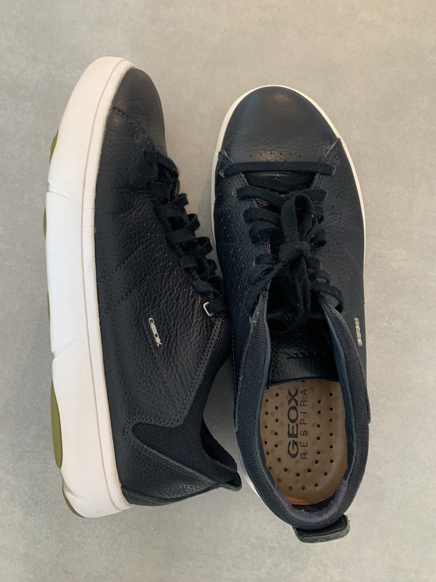 shoes mens GEOX sneaker blue leather U NEBULA Size 8 41 eBay