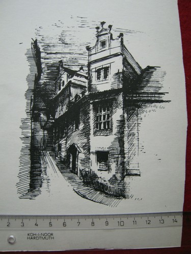 Grafik Prag Nerudagasse Hradschienweg 20x15 cm Bild aus kovolut alt souvenier - Bild 3 von 5