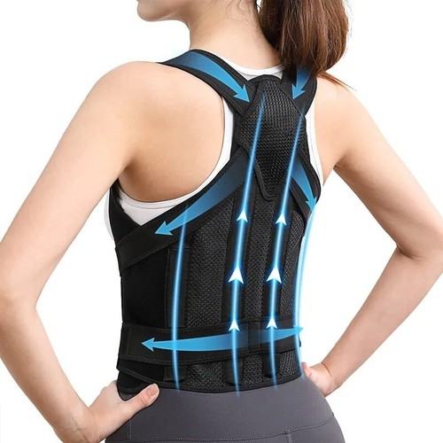 Adjustable Posture Corrector Back Brace Men Women Lumbar Shoulder Support Belt - Picture 17 of 22