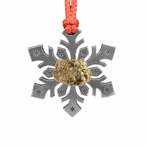 Adornos de árbol de Navidad copo de nieve Pewter Westie, hechos en EE. UU. - Imagen 4 de 5