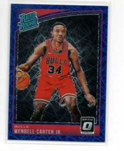 WENDELL CARTER JR 2018-19 PANINI OPTIC VELOCITY BLUE ROOKIE SP #170 BULLS RC