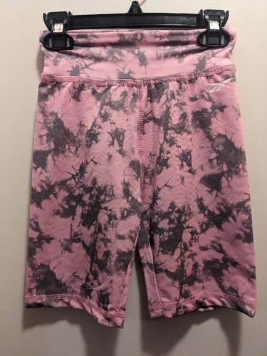 Reebok Girls Size Medium (8-10) Pink And Gray Stretch Biker 6 Inch Shorts New - Picture 1 of 7