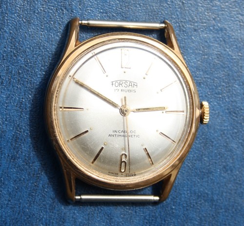 FORSAM vergoldete Schweizer Vintage seltene mechanische Uhr der 60er Jahre, 17 Jewels. - Bild 4 von 16