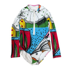 Swiminista X James Peter Henry girls Sydney print Sunshine swimsuit L New