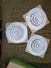 3 Hart & Cooley Round Ceiling Diffuser White Metal Steel Fits 6" Duct 16 06 W