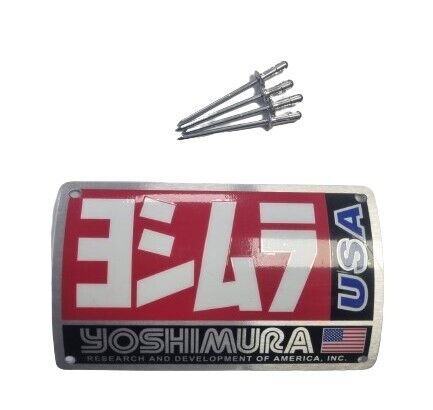 GENUINE YOSHIMURA TRS EXHAUST NAME PLATE RIVET ON BADGE - Picture 1 of 1