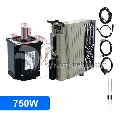 80AST-A1C02430 750W 2.4NM AC Servo Motor Kit with AC Servo Drive for Engraver #W - Bild 1 von 4