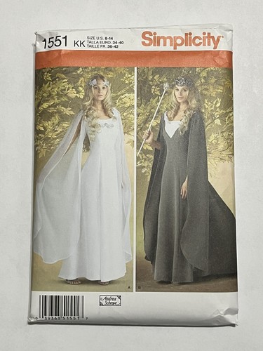 Simplicity 1551 Fee Renaissance Mittelalter Kleid Kostüm Schnittmuster 8-14 Neu