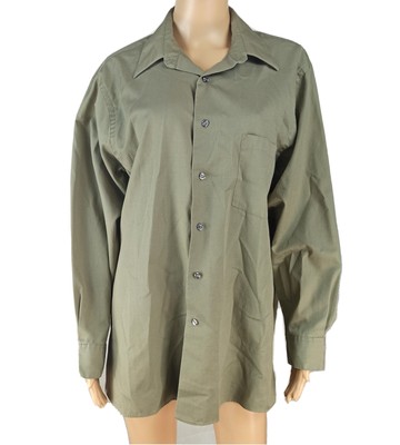 Green Waffle Weave Long Sleeve Button 