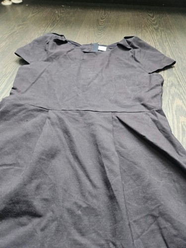 Hugo Boss Kleid Damen M 38 dunkelgrau anthrazit A-Linie Kurzarm knielang Stretch - Bild 4 von 12