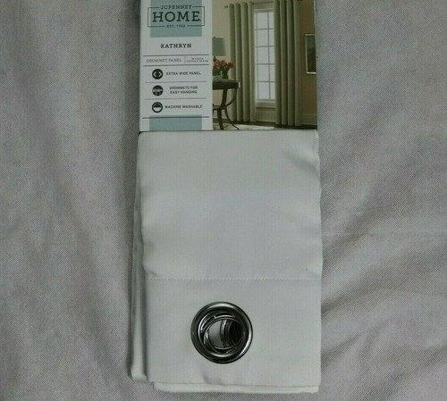 Liz Claiborne JCP 50 x 84 Kathryn White Grommet Curtain Panel Window Drape - Picture 4 of 7