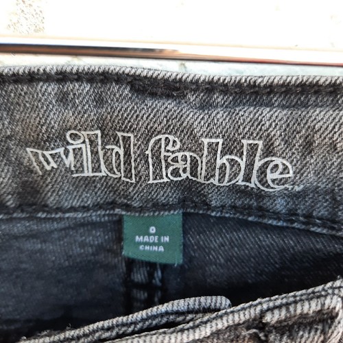 Wild Fable Women's Distressed High Rise Mom Jeans Size 0 Stone Wash Black - Picture 4 of 6