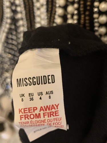 Festkleid, Schwarz, Perlenbesatz, Gr.36, Missguided Peace+Love - Bild 8 von 9