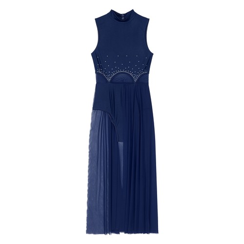 AU Womens Glittery Lyrical Dance Dress Sleeveless Split Leotard Tulle Dresses - Picture 22 of 96