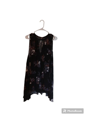 free people black floral snap out of it tree swing tunic dress womens xs - Picture 2 of 5