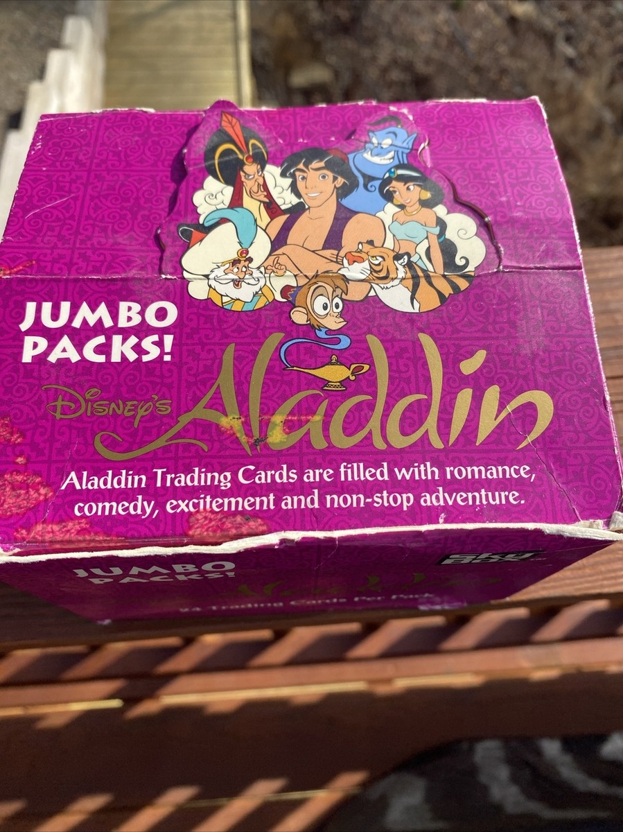 ディズニー❣️アラジン 額 ALADDIN Trading Cards Several Gold JUMBO PACK Box Rare