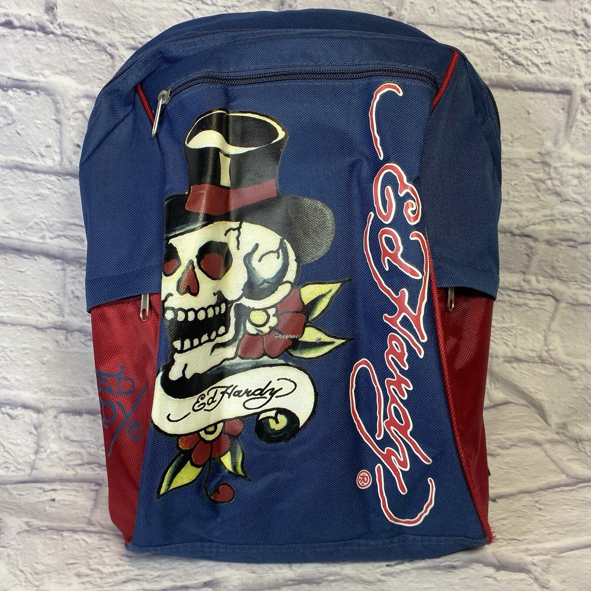 バッグ vintage ed hardy design bag Ed Hardy Backpack, Don - Ed Hardy Designs, Red, Blue, Skull