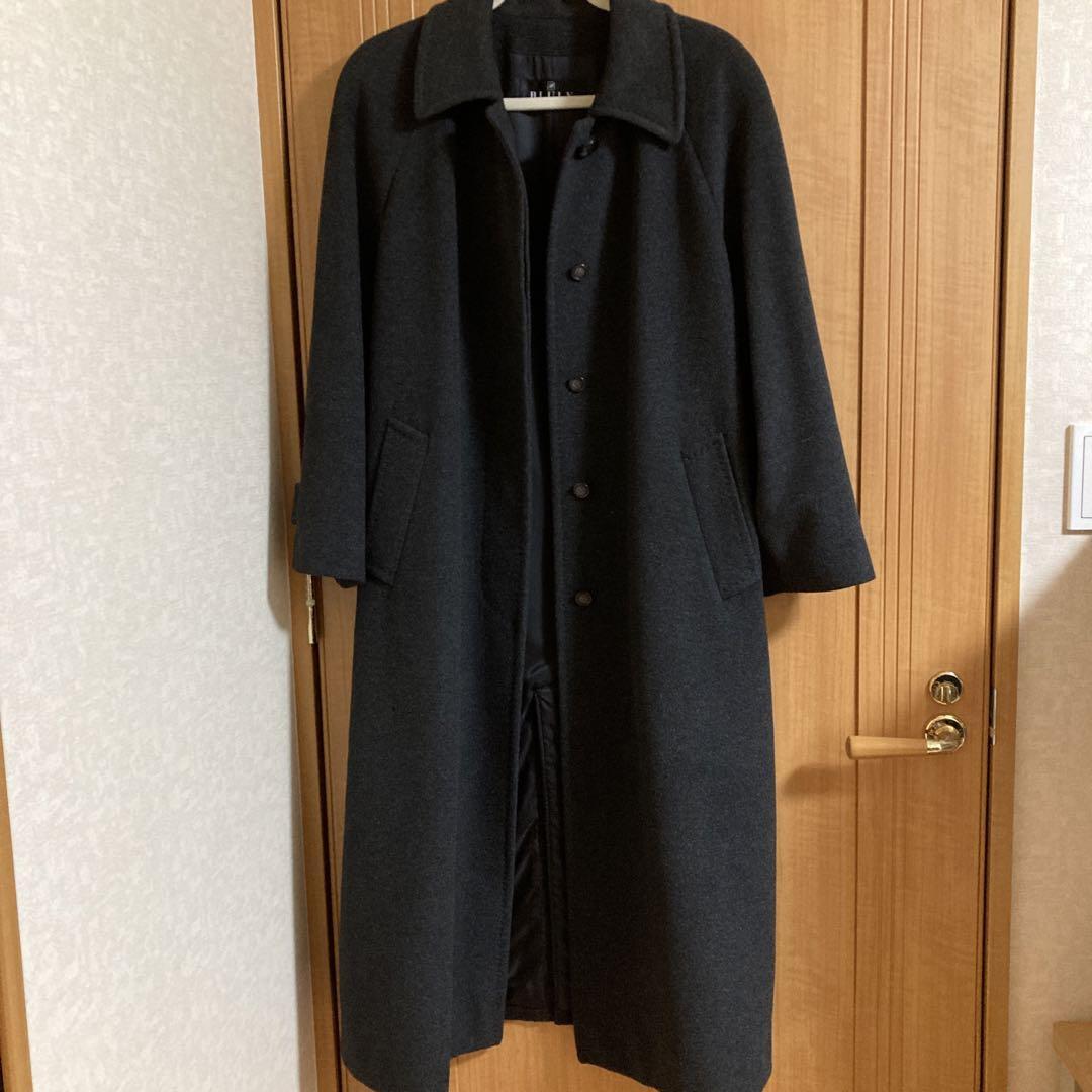 Tokyo Style BLULY 100 Cashmere Long Coat Dark Gray As-Is