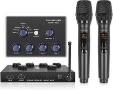 MAX 16 Channel Karaoke Mixer System - 2 Mics, Bluetooth, and Vocal Cut Features
