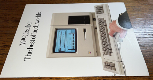 RARO 1984 Macintosh 512K Mac Plus MacCharlie IBM PC Clone Apple Dealer Brochure - Foto 3 di 9