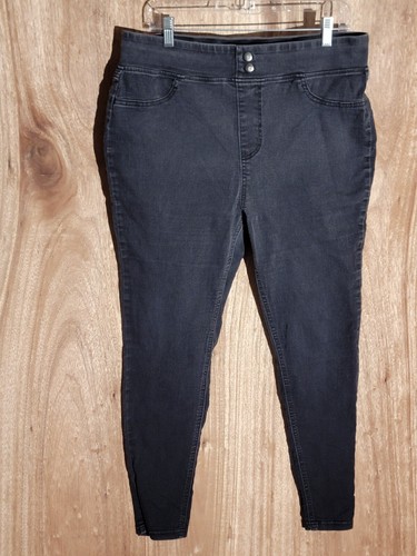 Terra & Sky Jeans Damen Gr. 14 W Jegging Stretch High Rise Denim Anthrazit Grau