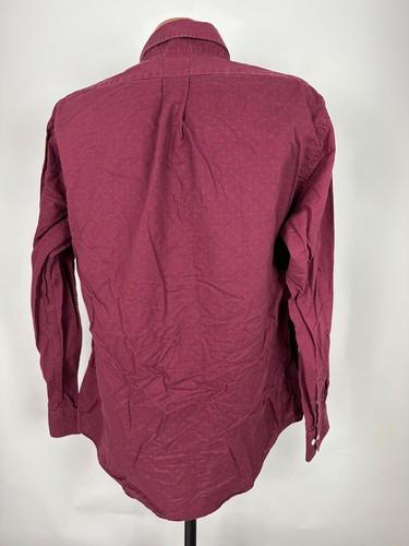 Brooks Brothers Regent Shirt Men Large Geometric Burgundy Long Sleeve Button Up - Picture 8 of 17